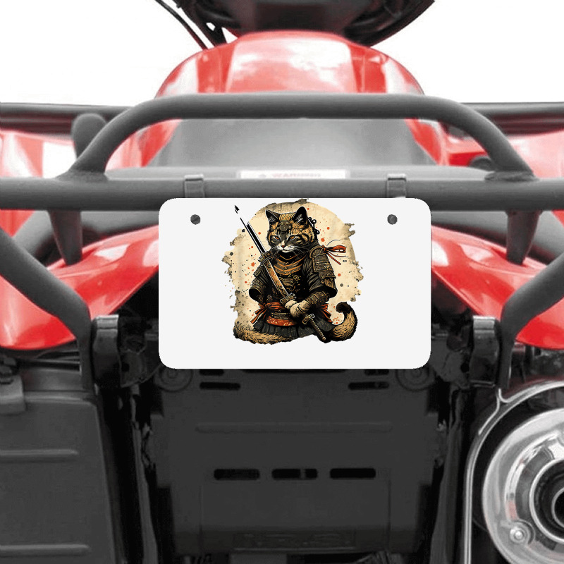 Japanese Cat Samurai Katana Sameowrai Anime T Shir Atv License Plate | Artistshot