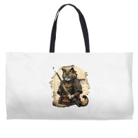 Japanese Cat Samurai Katana Sameowrai Anime T Shir Weekender Totes | Artistshot