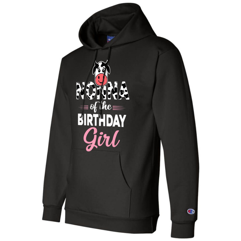 Nonna Of The Bday Girl Farm Cow Nonna Birthday Par Champion Hoodie by africaka | Artistshot