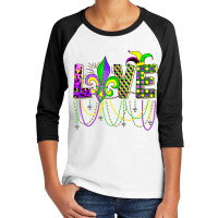 Love Mardi Gras Beads For Women Funny Carnival Par Youth 3/4 Sleeve | Artistshot