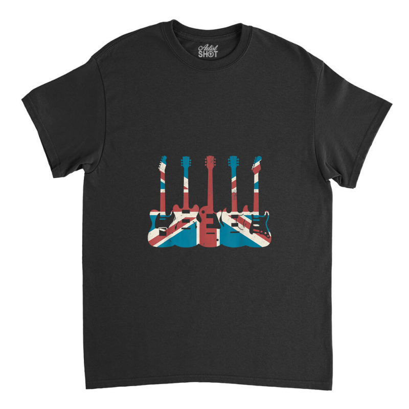 Guitar Player Vintage Guitar Great Britain Flag Bi Classic T-shirt | Artistshot