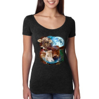 3 Moon Cow Funny Livestock Cattle Animal Lovers Ar Women's Triblend Scoop T-shirt | Artistshot