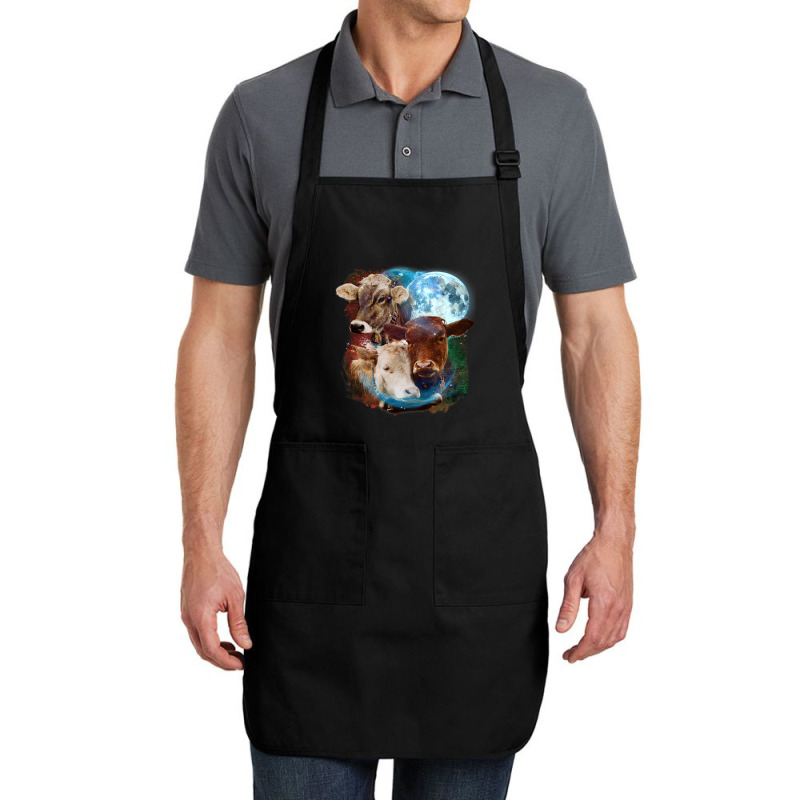 3 Moon Cow Funny Livestock Cattle Animal Lovers Ar Full-length Apron | Artistshot