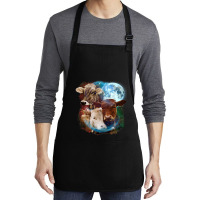 3 Moon Cow Funny Livestock Cattle Animal Lovers Ar Medium-length Apron | Artistshot