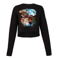 3 Moon Cow Funny Livestock Cattle Animal Lovers Ar Cropped Sweater | Artistshot