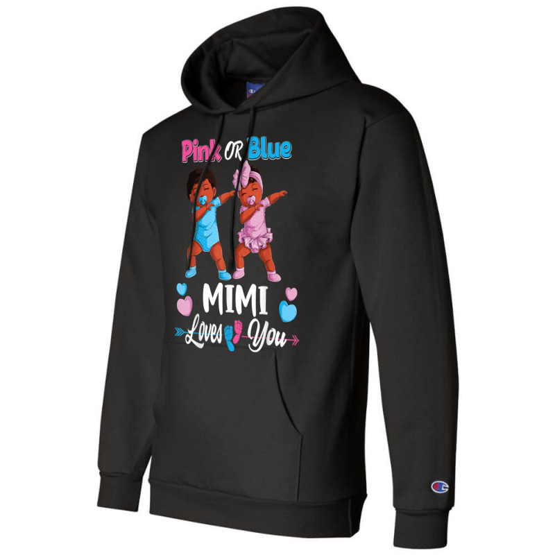 Pink Or Blue Mimi Loves You Black Baby Gender Reve Champion Hoodie by yucalsye | Artistshot