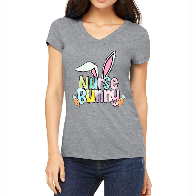 Novelty Nurse Bunny Easter Day One Hoppy Nurse Bun Women's V-Neck T-Shirt by africaka | Artistshot