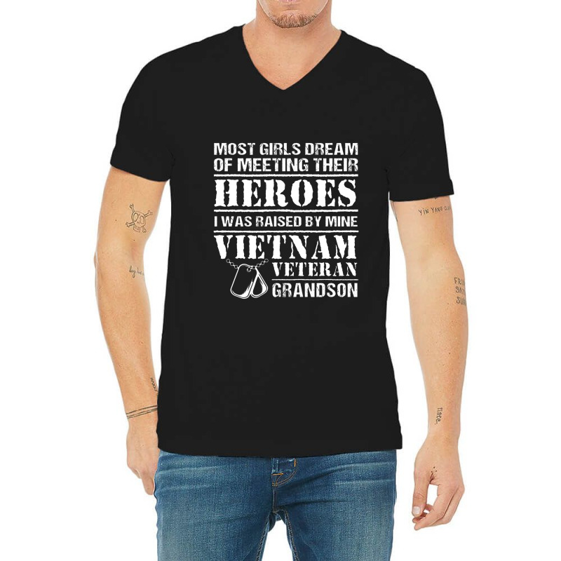 Vietnam Veteran Grandson V-neck Tee | Artistshot