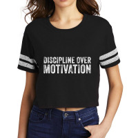 Discipline Over Motivation Goals Hard Work Gym Vin Scorecard Crop Tee | Artistshot