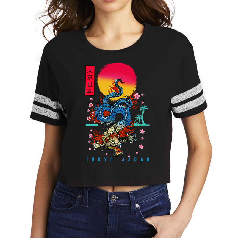 Japanese Tokyo Dragon Asian Retro 80’s Style 2 Scorecard Crop Tee by kerrmanthez | Artistshot