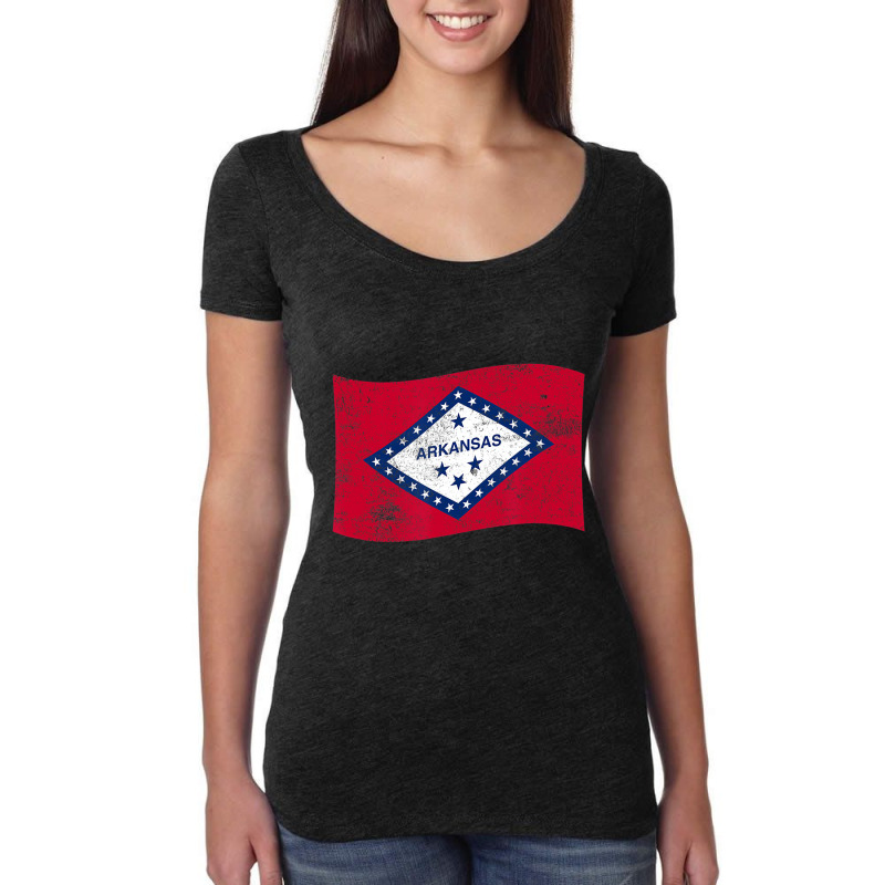 Arkansas Waving State Flag â€“Â ar Arkansan Women's Triblend Scoop T-shirt by imelde | Artistshot