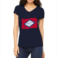 Arkansas Waving State Flag â€“Â ar Arkansan Women's V-neck T-shirt | Artistshot