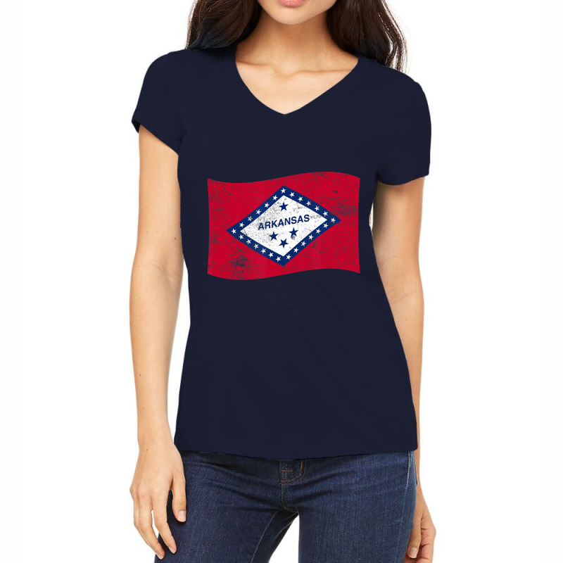 Arkansas Waving State Flag â€“Â ar Arkansan Women's V-Neck T-Shirt by imelde | Artistshot