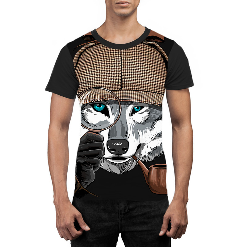 Detective Gray Wolf Spy Investigator Wildlife Wolf Graphic T-shirt by JESSICAMARTINA | Artistshot