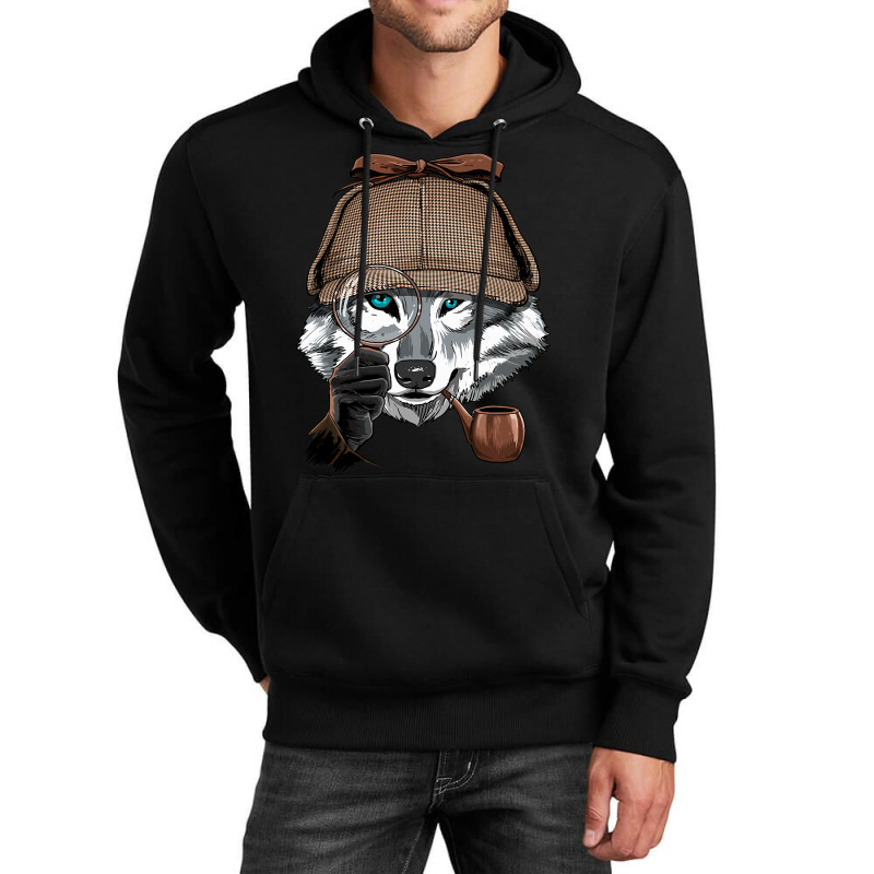 Detective Gray Wolf Spy Investigator Wildlife Wolf Unisex Hoodie by JESSICAMARTINA | Artistshot