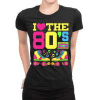 Heart 80s 1980s Fashion Theme Party Outfit Eightie Ladies Fitted T-shirt | Artistshot