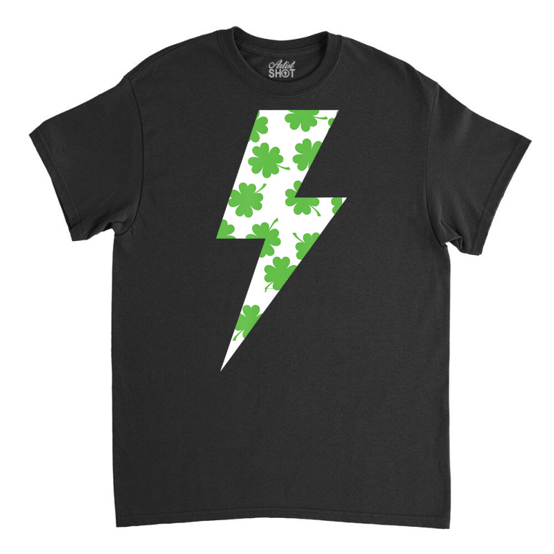 Lucky Clover Lightning Bolt Patrick Day Shirt T Sh Classic T-shirt by bettincam | Artistshot