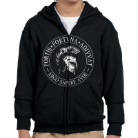 Fortis Fortuna Adiuvat Ergo Sapere Aude Latin Phil Youth Zipper Hoodie | Artistshot