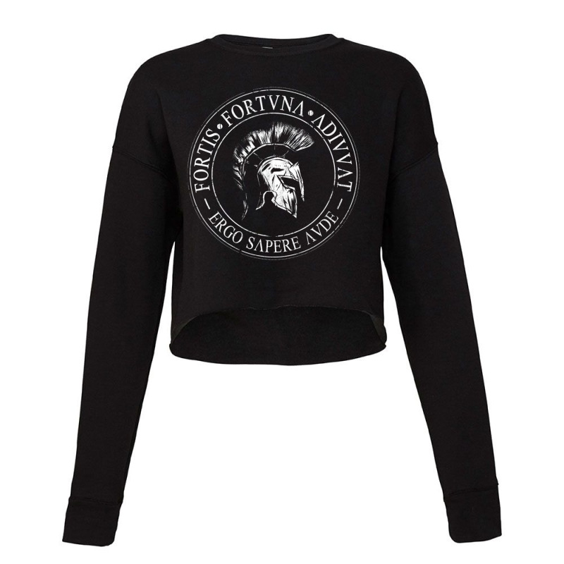 Fortis Fortuna Adiuvat Ergo Sapere Aude Latin Phil Cropped Sweater by worrekal | Artistshot