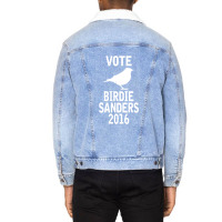 Vote For Birdie Sander Unisex Sherpa-lined Denim Jacket | Artistshot