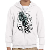 Alocasia Dragon Scale Cartoon Botany Botanist Gard Youth Zipper Hoodie | Artistshot