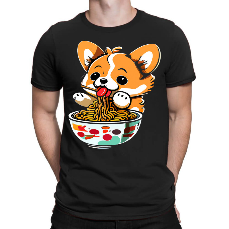 Kawaii Corgi Eating Ramen Dog Lover Manga Anime Ja T-Shirt by SweetCurl | Artistshot