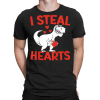 Kids Valentines Day I Steal Hearts Love Trex Dino T-shirt | Artistshot