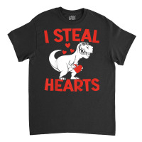 Kids Valentines Day I Steal Hearts Love Trex Dino Classic T-shirt | Artistshot