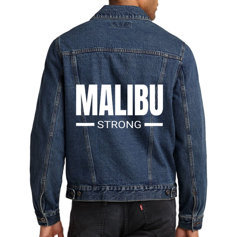 Malibu Strong California Community Strength & Supp Men Denim Jacket by bettincam | Artistshot