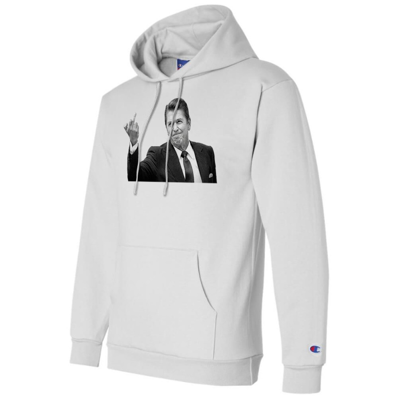 Ronald Reagan Flipping The Bird Champion Hoodie | Artistshot