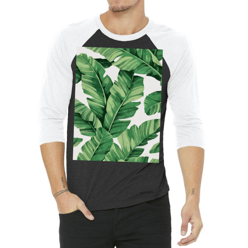 Tropical Banana Leaves 3/4 Sleeve Shirt by michaelmu | Artistshot