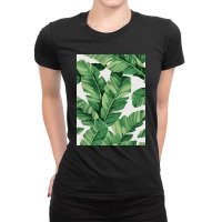 Tropical Banana Leaves Ladies Fitted T-shirt | Artistshot