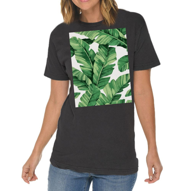 Tropical Banana Leaves Vintage T-Shirt by michaelmu | Artistshot