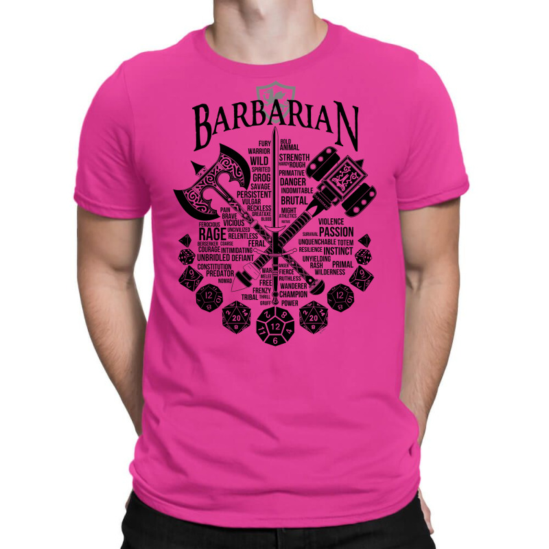 Rpg Class Series Barbarian   Black Version T-shirt | Artistshot