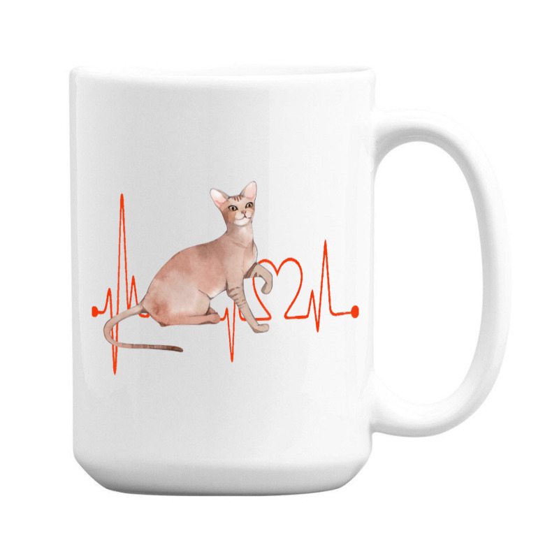 Oriental Cat Heartbeat Ekg Cat Mom Cat Dad Cat Lov 15 Oz Coffee Mug | Artistshot