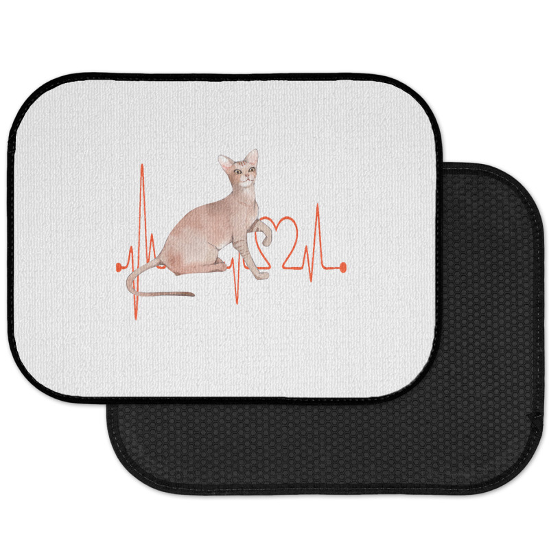 Oriental Cat Heartbeat Ekg Cat Mom Cat Dad Cat Lov Rear Car Mat | Artistshot