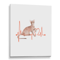 Oriental Cat Heartbeat Ekg Cat Mom Cat Dad Cat Lov Metal Print Vertical | Artistshot