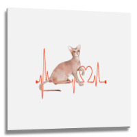 Oriental Cat Heartbeat Ekg Cat Mom Cat Dad Cat Lov Metal Print Square | Artistshot