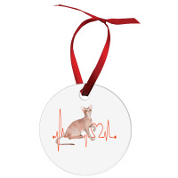 Oriental Cat Heartbeat Ekg Cat Mom Cat Dad Cat Lov Ornament | Artistshot