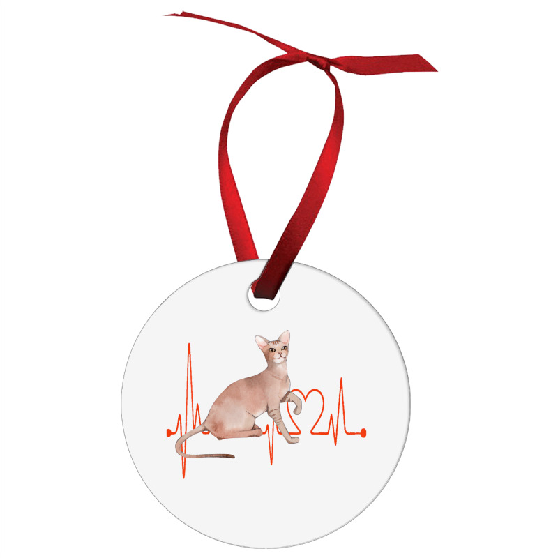 Oriental Cat Heartbeat Ekg Cat Mom Cat Dad Cat Lov Ornament | Artistshot