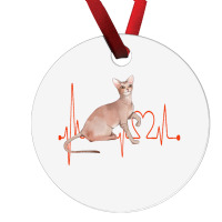 Oriental Cat Heartbeat Ekg Cat Mom Cat Dad Cat Lov Ornament | Artistshot