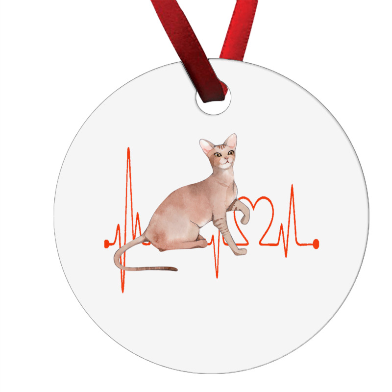 Oriental Cat Heartbeat Ekg Cat Mom Cat Dad Cat Lov Ornament | Artistshot