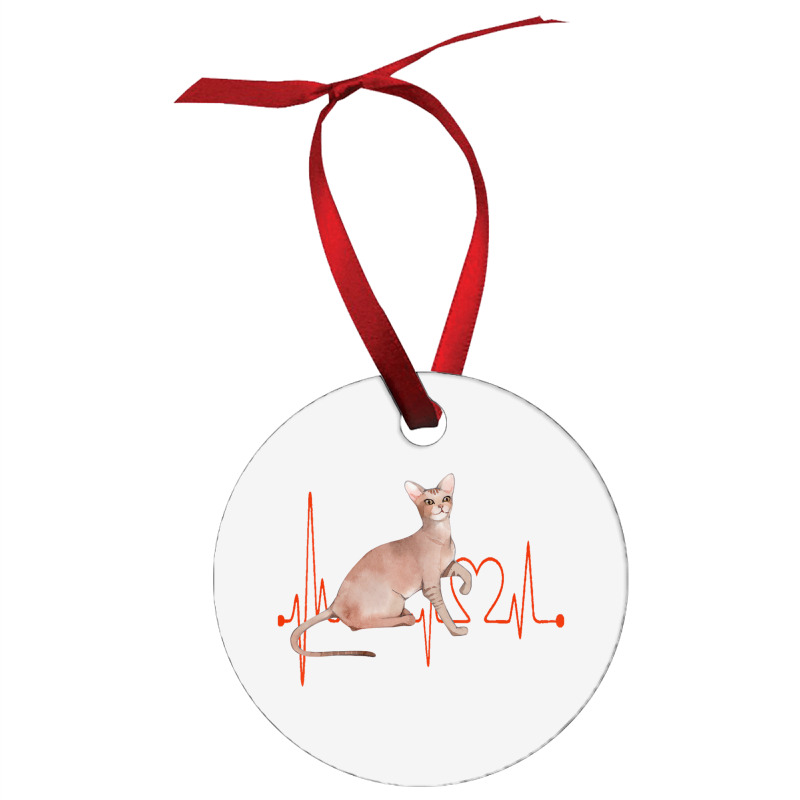 Oriental Cat Heartbeat Ekg Cat Mom Cat Dad Cat Lov Ornament | Artistshot