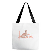 Oriental Cat Heartbeat Ekg Cat Mom Cat Dad Cat Lov Tote Bags | Artistshot