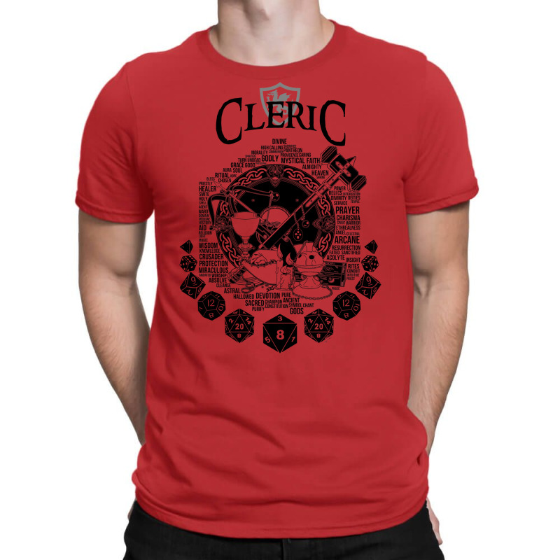 Rpg Class Series Cleric   Black Version T-shirt | Artistshot