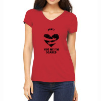 Funny Dont Hug Me Im Scared Women's V-neck T-shirt | Artistshot