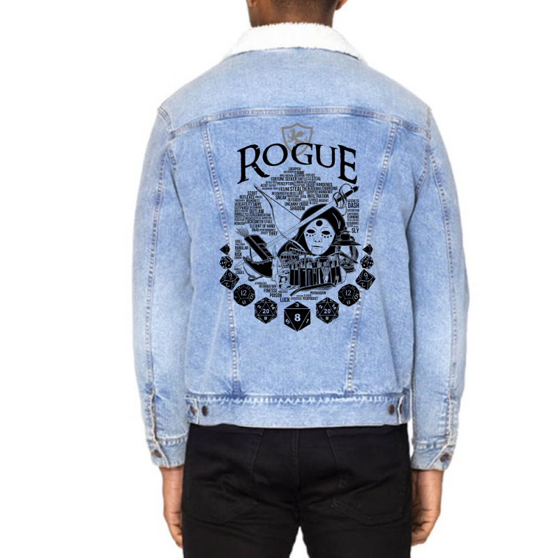 Rpg Class Series Rogue   Black Version Unisex Sherpa-lined Denim Jacket | Artistshot