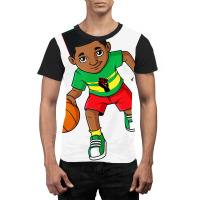 Black King Dribbling A Basketball Brown Skin Boys Graphic T-shirt | Artistshot