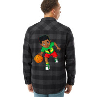 Black King Dribbling A Basketball Brown Skin Boys Flannel Shirt | Artistshot