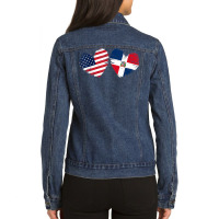 Usa Dominican Republic Flag Heart Dominican American T Shirt Ladies Denim Jacket | Artistshot